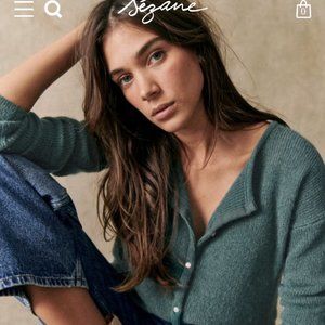 Sezane Gaspard Cardigan in Sage, Size Small